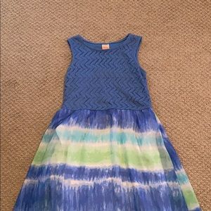 Blue and green dress